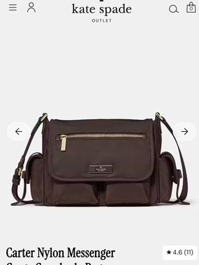 kate spade Carter Nylon Messenger Bag in Dark Brown